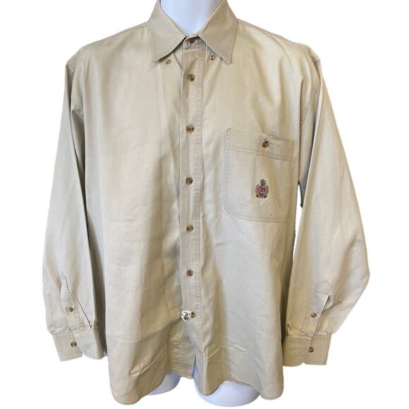 Bugle Boy Company Men's Button-Down Long Sleeve Shirt Size M, Embroidered Pocket - Picture 1 of 3